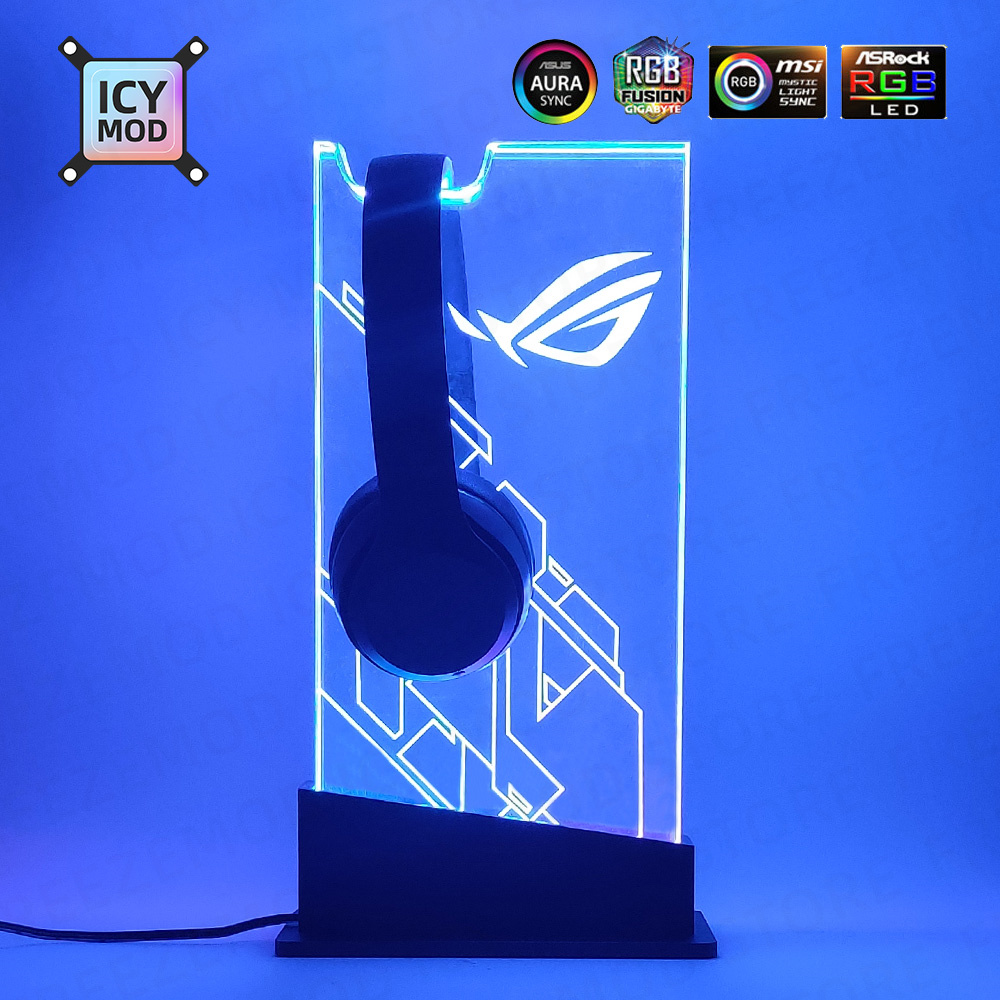 Pc Gaming Fullset - 섀시 RGB 헤드셋 거치대 ARGB 투명