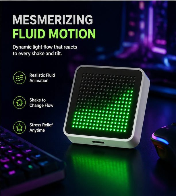 LED 액체 시뮬레이션 데스크탑 장식품, 물 흐름 시각 - Pc Gaming Liquid 리뷰 및 가격